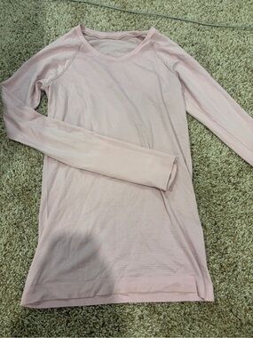 lululemon athletica swiftly long sleeve top 2.0 light pink